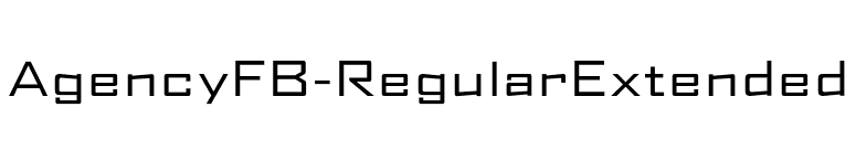 AgencyFB-RegularExtended font preview