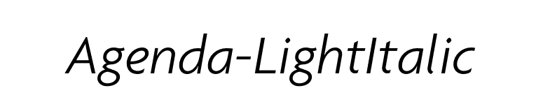 Agenda-LightItalic font preview