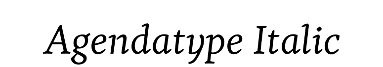Agendatype Italic font preview