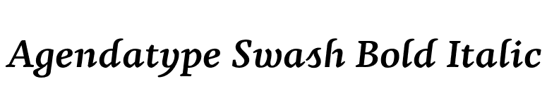 Agendatype Swash Bold Italic font preview