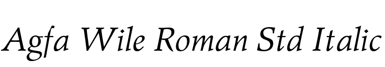 Agfa Wile Roman Std Italic font preview