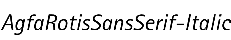 AgfaRotisSansSerif-Italic font preview