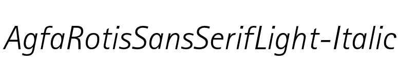 AgfaRotisSansSerifLight-Italic font preview