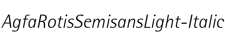 AgfaRotisSemisansLight-Italic font preview