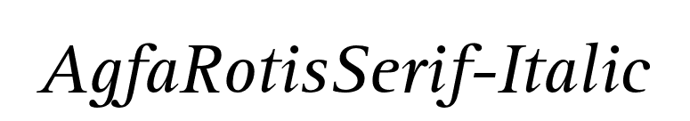 AgfaRotisSerif-Italic font preview