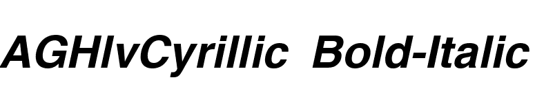 AGHlvCyrillic Bold-Italic font preview