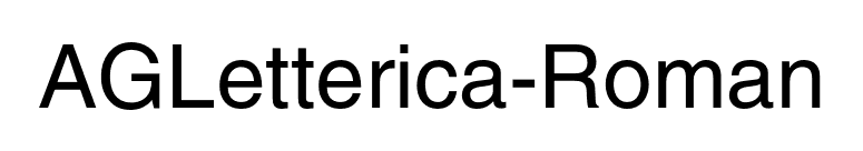 AGLetterica-Roman font preview