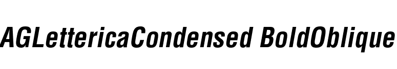 AGLettericaCondensed BoldOblique font preview