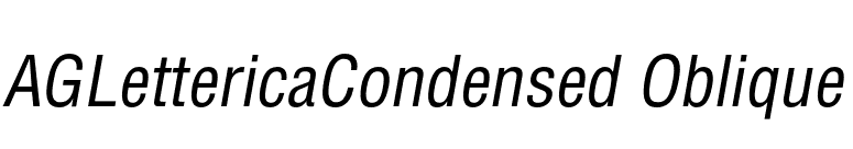 AGLettericaCondensed Oblique font preview