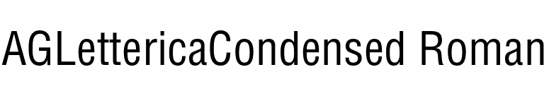 AGLettericaCondensed Roman font preview