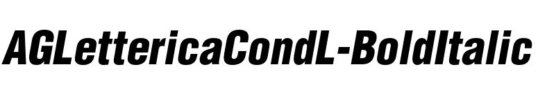 AGLettericaCondL-BoldItalic font preview