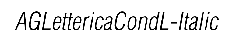 AGLettericaCondL-Italic font preview