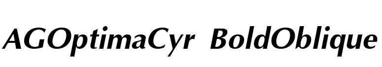 AGOptimaCyr BoldOblique font preview