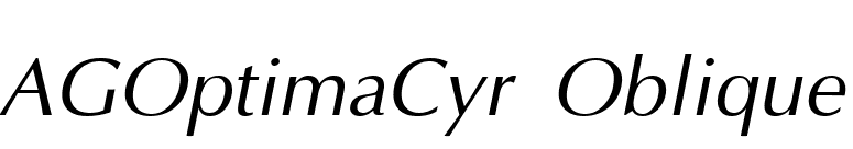 AGOptimaCyr Oblique font preview