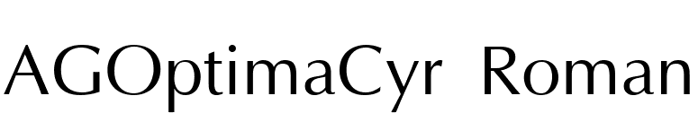 AGOptimaCyr Roman font preview