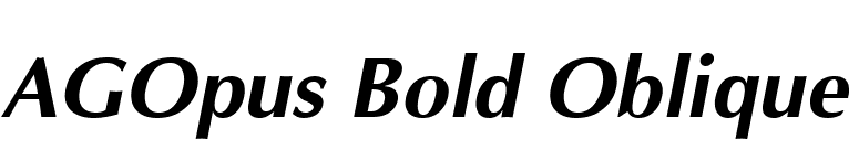 AGOpus Bold Oblique font preview