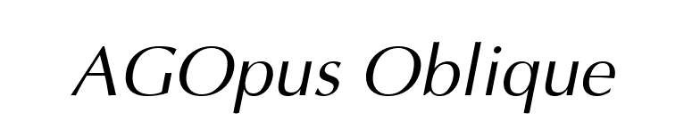 AGOpus Oblique font preview