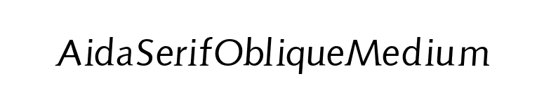 AidaSerifObliqueMedium font preview