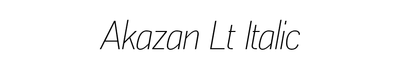 Akazan Lt Italic font preview