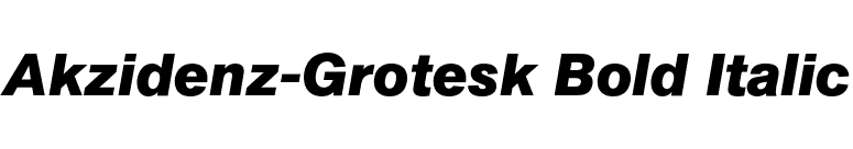 Akzidenz-Grotesk Bold Italic font preview