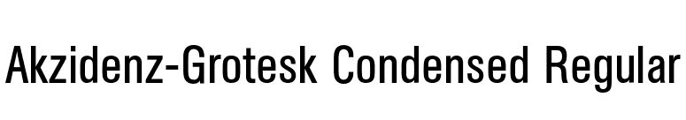 Akzidenz-Grotesk Condensed Regular font preview