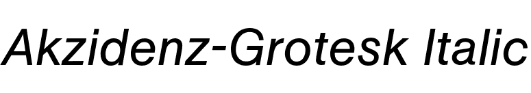 Akzidenz-Grotesk Italic font preview