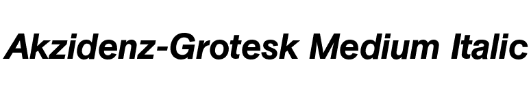 Akzidenz-Grotesk Medium Italic font preview