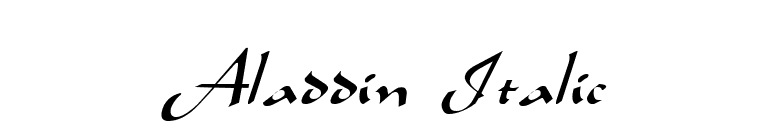 Aladdin Italic font preview
