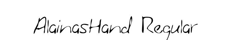 AlainasHand Regular font preview