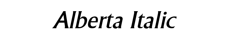 Alberta Italic font preview