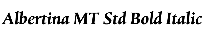 Albertina MT Std Bold Italic font preview