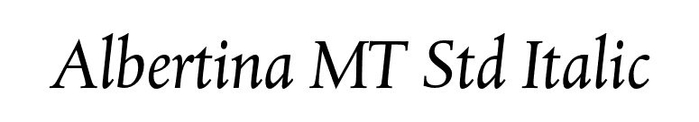 Albertina MT Std Italic font preview