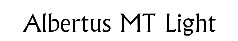 Albertus MT Light font preview
