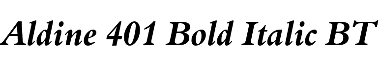 Aldine 401 Bold Italic BT font preview