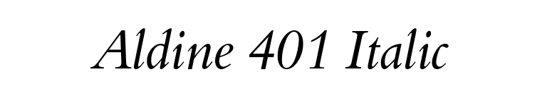 Aldine 401 Italic font preview