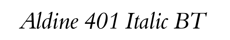 Aldine 401 Italic BT font preview