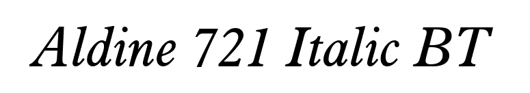 Aldine 721 Italic BT font preview