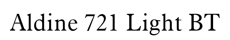 Aldine 721 Light BT font preview