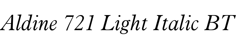 Aldine 721 Light Italic BT font preview