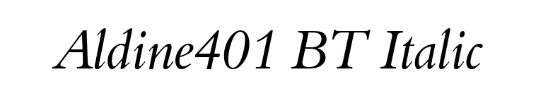 Aldine401 BT Italic font preview