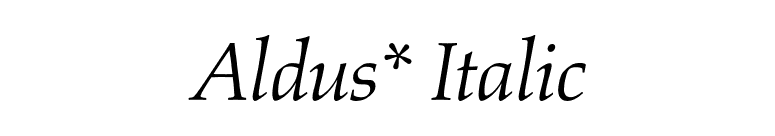 Aldus* Italic font preview