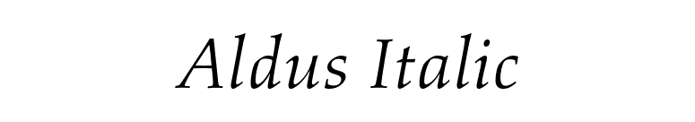 Aldus Italic font preview