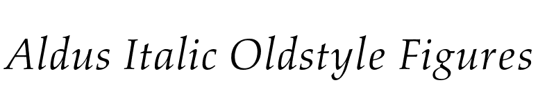 Aldus Italic Oldstyle Figures font preview