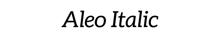 Aleo Italic font preview