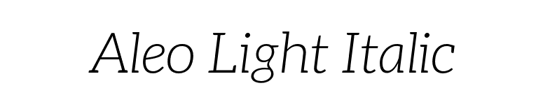 Aleo Light Italic font preview