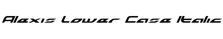 Alexis Lower Case Italic font preview