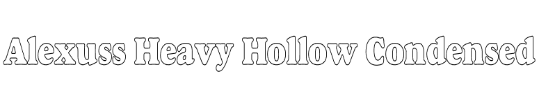 Alexuss Heavy Hollow Condensed font preview