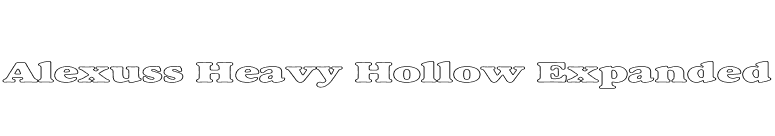 Alexuss Heavy Hollow Expanded font preview