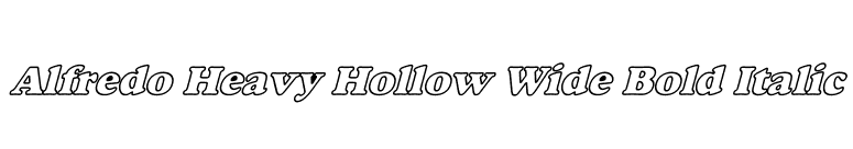 Alfredo Heavy Hollow Wide Bold Italic font preview