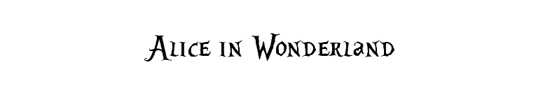 Alice in Wonderland font preview